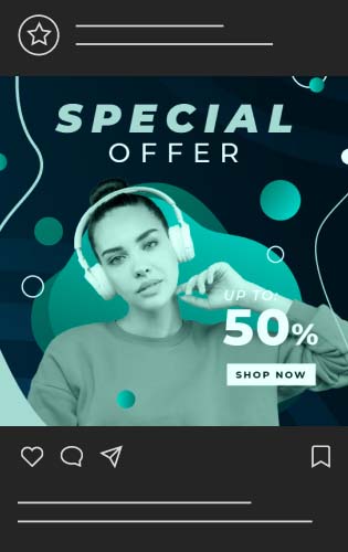 A mobile mockup showing an instagram post designed by KRD MEDIA.