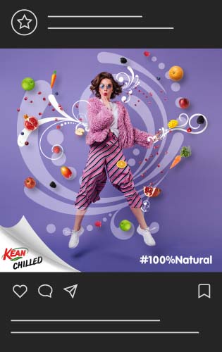 A mobile mockup showing an instagram post designed by KRD MEDIA.