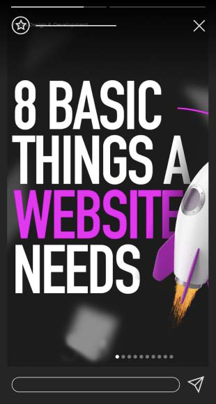 A mobile mockup showing an instagram highlight designed by KRD MEDIA.