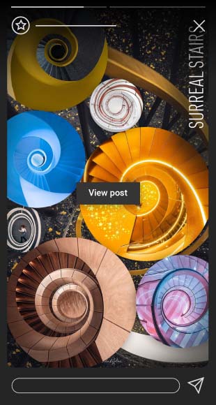 A mobile mockup showing an instagram highlight designed by KRD MEDIA.