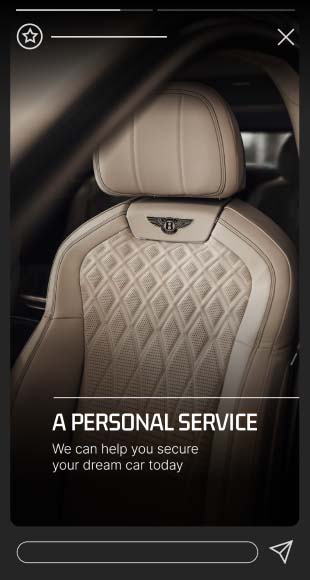 A mobile mockup showing an instagram highlight designed by KRD MEDIA.