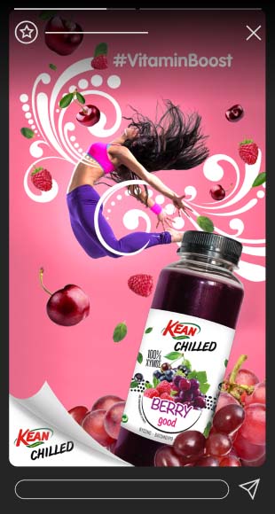 A mobile mockup showing an instagram highlight designed by KRD MEDIA.